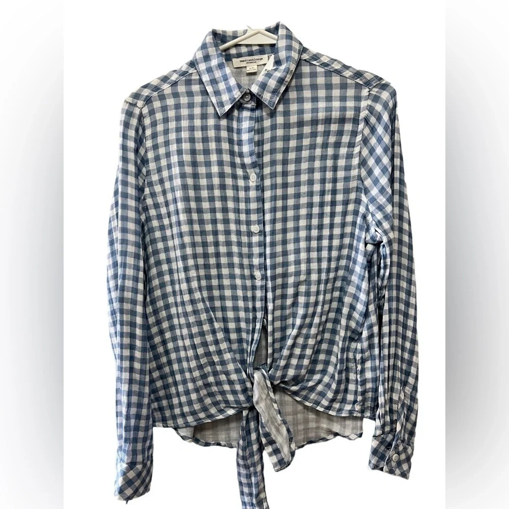 Beach lunch lounge NWT top Gingham - Picture 1 of 2